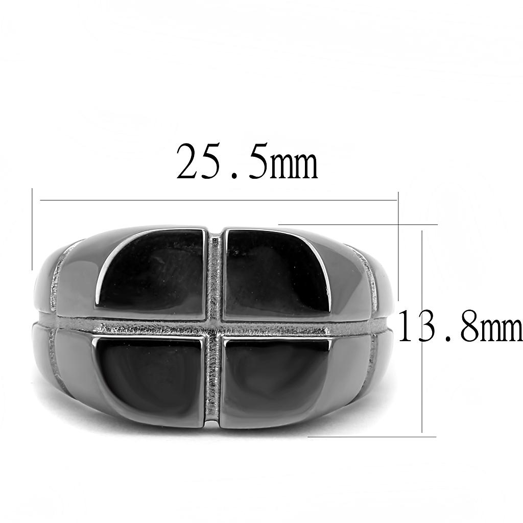 TK3273 IP Light Black  (IP Gun) Stainless Steel Ring with No Stone in No Stone - Joyeria Lady
