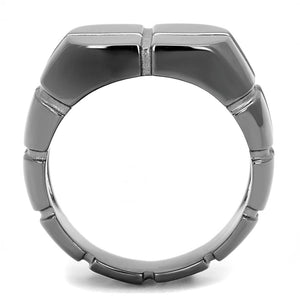 TK3273 IP Light Black  (IP Gun) Stainless Steel Ring with No Stone in No Stone