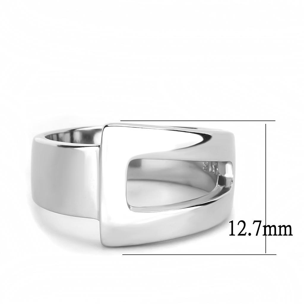 TK3438 - High polished (no plating) Stainless Steel Ring with No Stone - Joyeria Lady