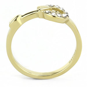 TK3439 - IP Gold(Ion Plating) Stainless Steel Ring with Top Grade Crystal  in Clear