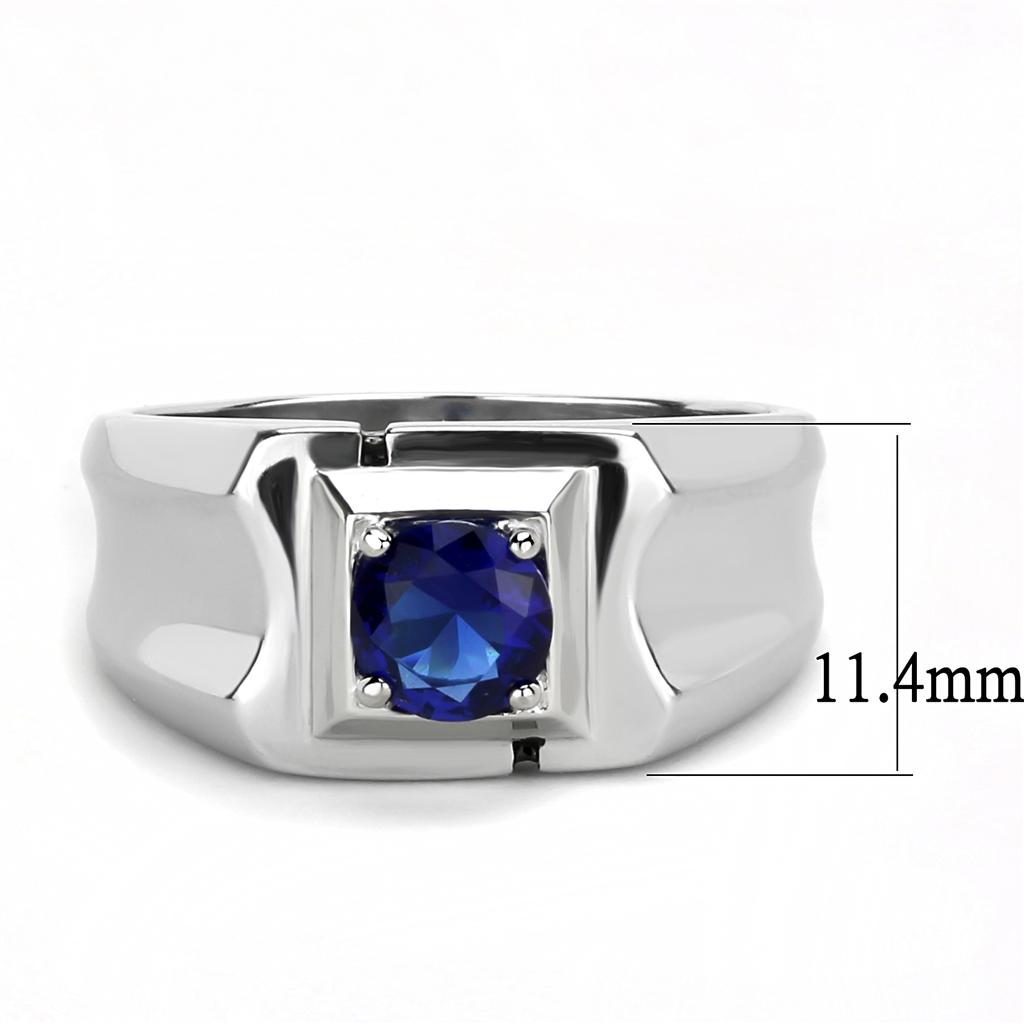 TK3459 High polished (no plating) Stainless Steel Ring with Synthetic in Montana - Joyeria Lady