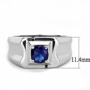 TK3459 High polished (no plating) Stainless Steel Ring with Synthetic in Montana