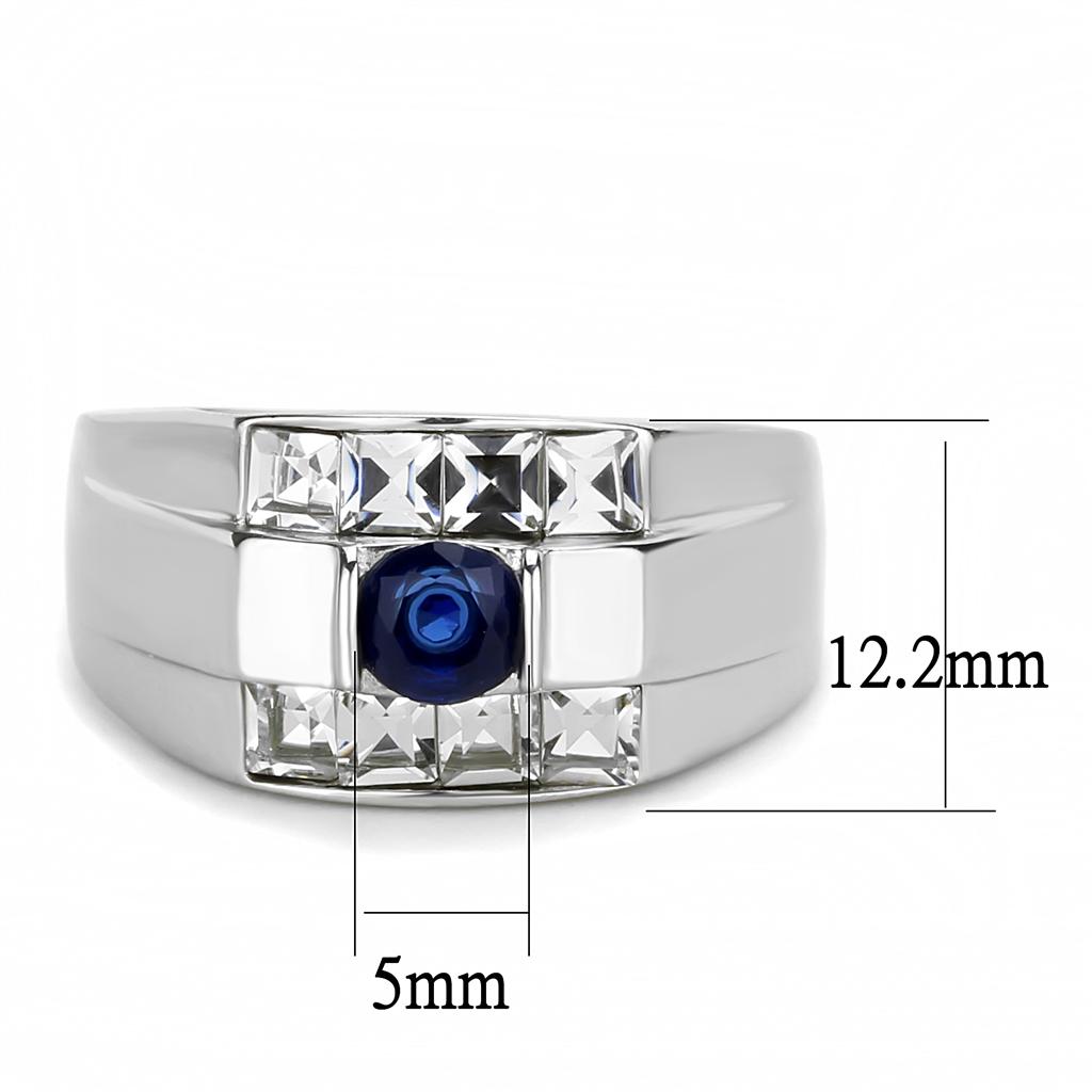 TK3463 High polished (no plating) Stainless Steel Ring with Synthetic in Montana - Joyeria Lady