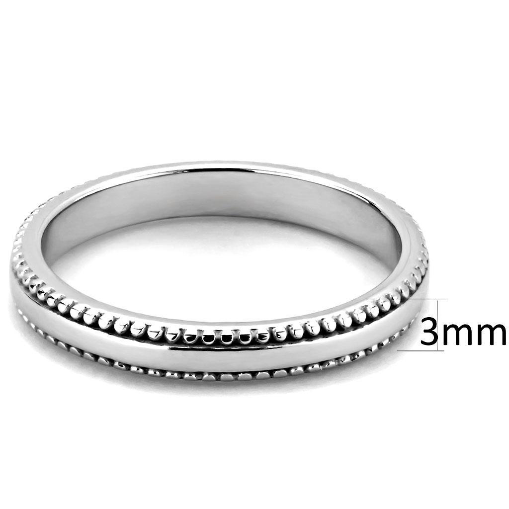 TK3503 - High polished (no plating) Stainless Steel Ring with No Stone - Joyeria Lady