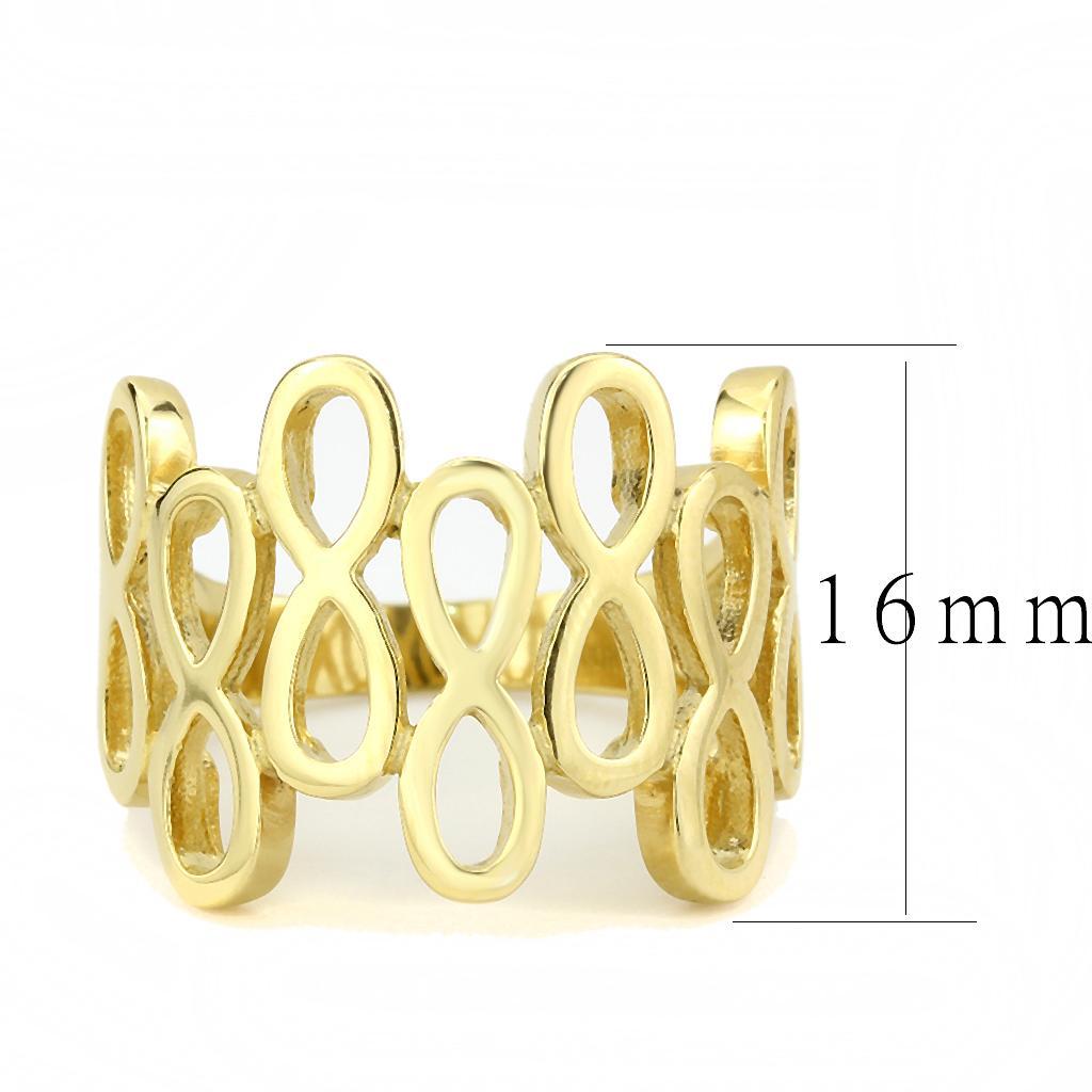 TK3569 - IP Gold(Ion Plating) Stainless Steel Ring with No Stone - Joyeria Lady