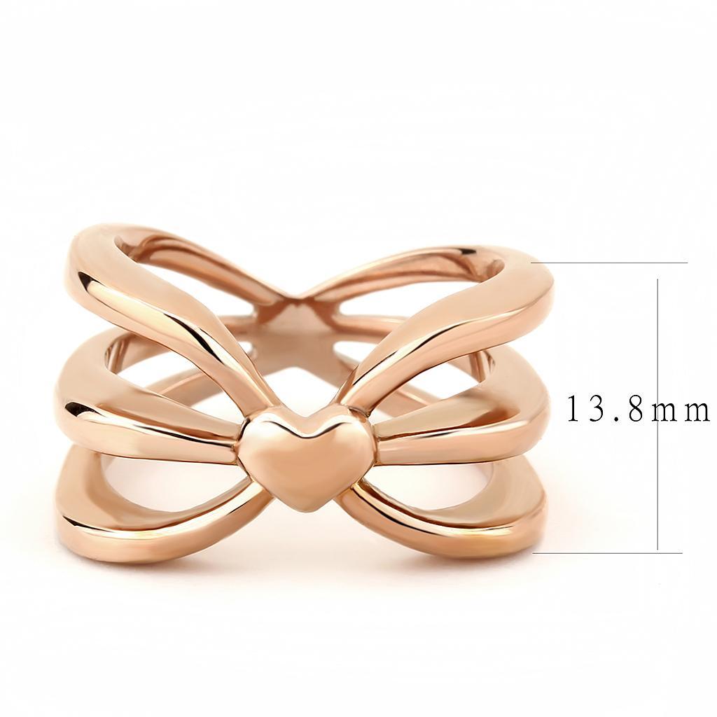 TK3575 - IP Rose Gold(Ion Plating) Stainless Steel Ring with No Stone - Joyeria Lady