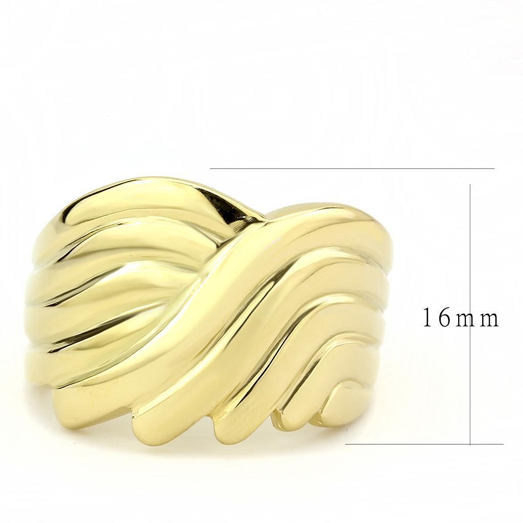 TK3576 - IP Gold(Ion Plating) Stainless Steel Ring with No Stone - Joyeria Lady
