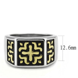 TK3622 Two-Tone IP Gold (Ion Plating) Stainless Steel Ring with No Stone in No Stone