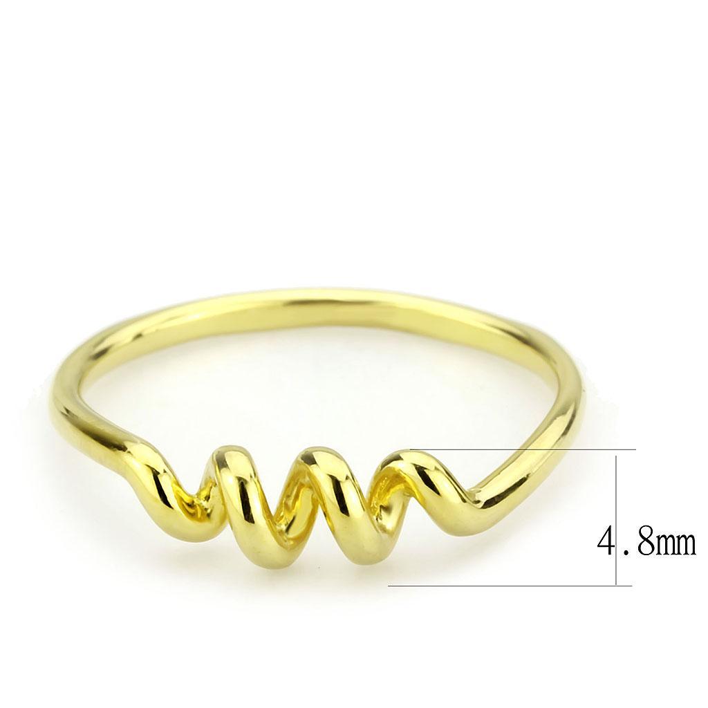 TK3626 - IP Gold(Ion Plating) Stainless Steel Ring with No Stone - Joyeria Lady