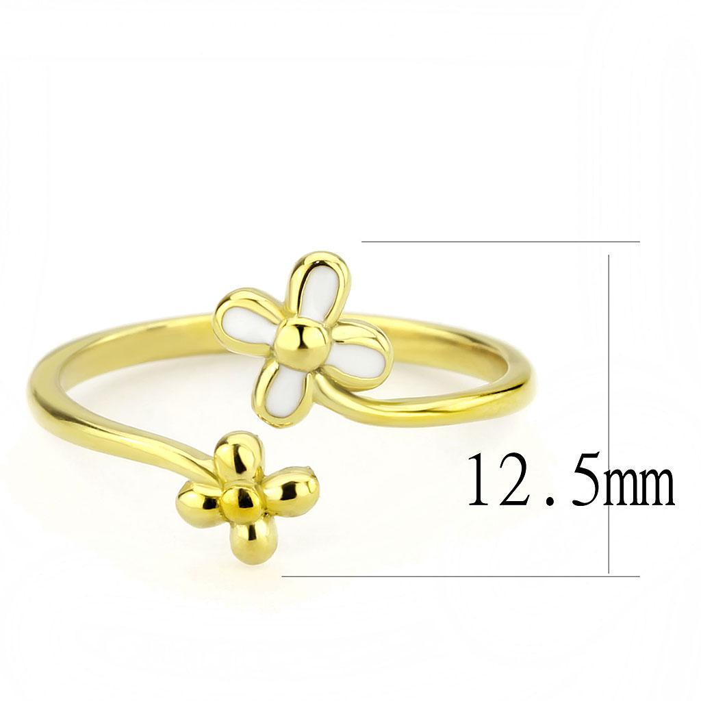 TK3631 - IP Gold(Ion Plating) Stainless Steel Ring with No Stone - Joyeria Lady