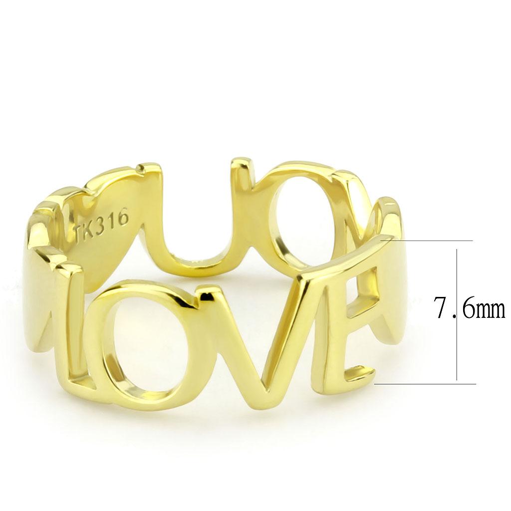 TK3637 - IP Gold(Ion Plating) Stainless Steel Ring with No Stone - Joyeria Lady