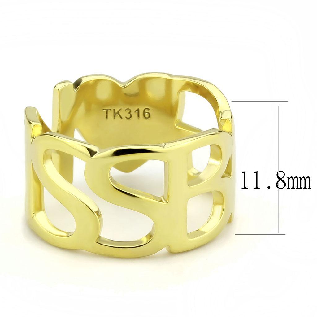 TK3640 - IP Gold(Ion Plating) Stainless Steel Ring with No Stone - Joyeria Lady