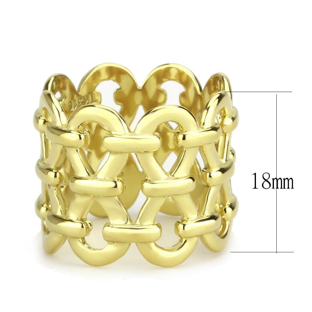 TK3716 - IP Gold(Ion Plating) Stainless Steel Ring with No Stone - Joyeria Lady