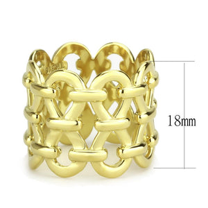TK3716 - IP Gold(Ion Plating) Stainless Steel Ring with No Stone