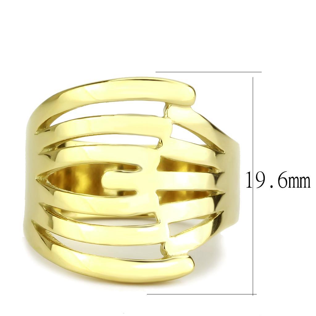 TK3717 - IP Gold(Ion Plating) Stainless Steel Ring with No Stone - Joyeria Lady