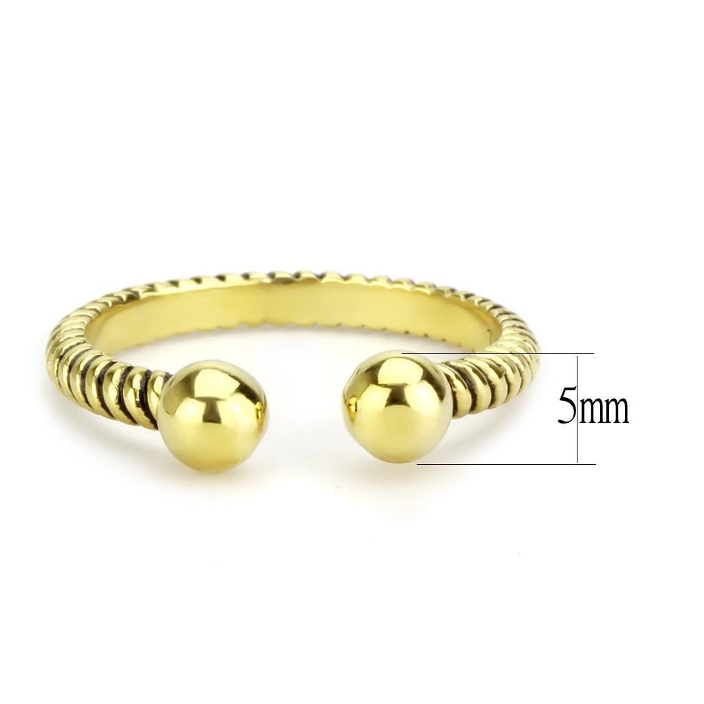 TK3719 - IP Gold(Ion Plating) Stainless Steel Ring with No Stone - Joyeria Lady