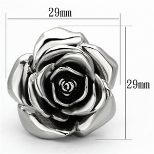 TK923 High polished (no plating) Stainless Steel Ring with Epoxy in Jet