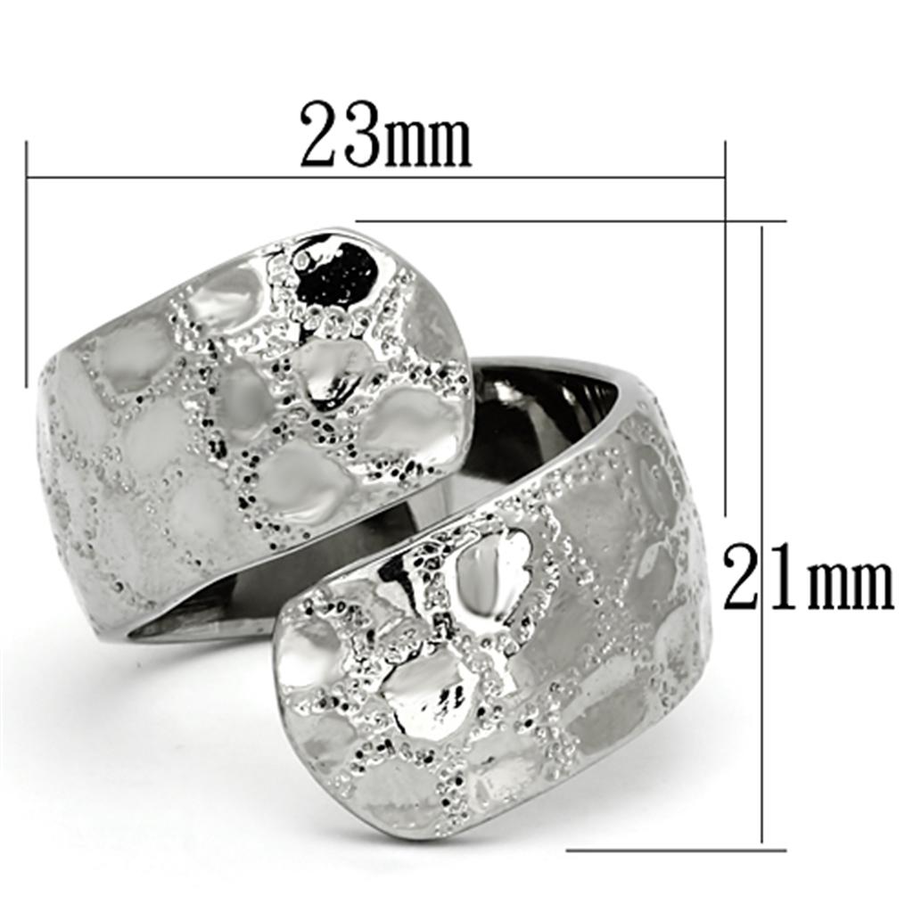 TK936 - High polished (no plating) Stainless Steel Ring with No Stone - Joyeria Lady