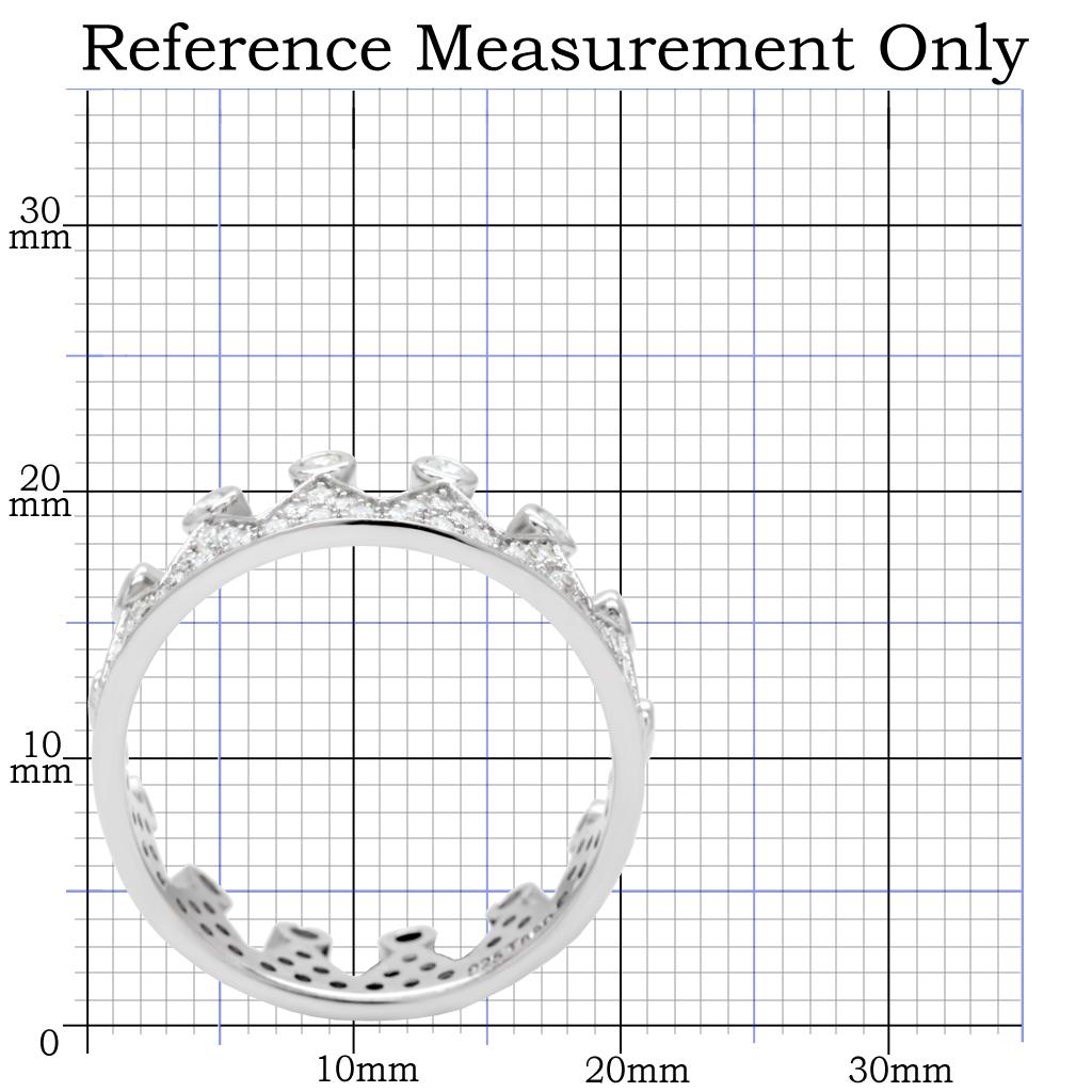 TS011 - Rhodium 925 Sterling Silver Ring with AAA Grade CZ  in Clear - Joyeria Lady