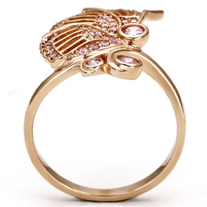 TS094 - Rose Gold 925 Sterling Silver Ring with AAA Grade CZ  in Rose