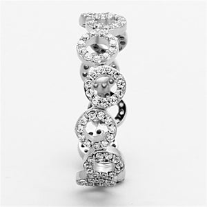 TS139 - Rhodium 925 Sterling Silver Ring with AAA Grade CZ  in Clear