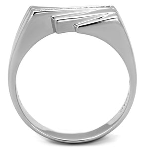 TS232 - Rhodium 925 Sterling Silver Ring with AAA Grade CZ  in Clear