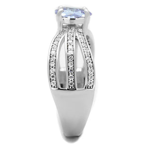 TS265 - Rhodium 925 Sterling Silver Ring with AAA Grade CZ  in Light Amethyst