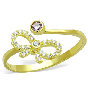 TS309 - Gold 925 Sterling Silver Ring with AAA Grade CZ  in Rose