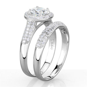 TS331 Rhodium 925 Sterling Silver Ring with AAA Grade CZ in Clear