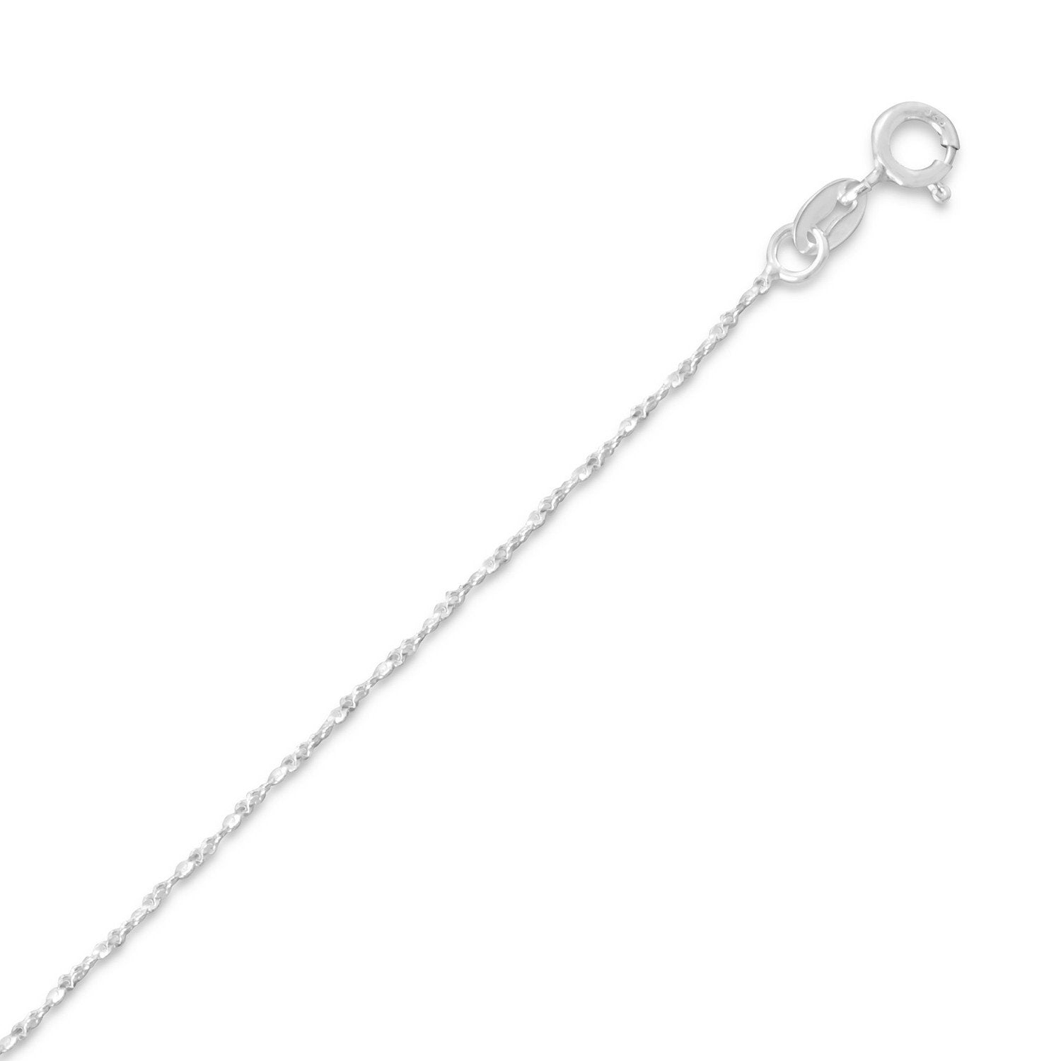 035 Twisted Serpentine Chain Necklace (1mm) - Joyeria Lady