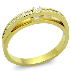 TS403 - Gold 925 Sterling Silver Ring with AAA Grade CZ  in Clear