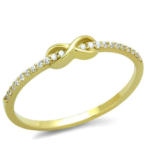 TS405 - Gold 925 Sterling Silver Ring with AAA Grade CZ  in Clear