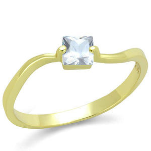 TS407 - Gold 925 Sterling Silver Ring with AAA Grade CZ  in Clear