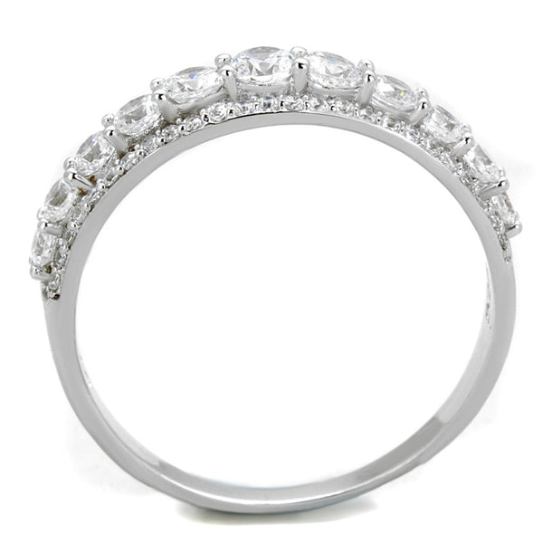 TS429 - Rhodium 925 Sterling Silver Ring with AAA Grade CZ in Clear ...