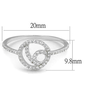 TS519 - Rhodium 925 Sterling Silver Ring with AAA Grade CZ  in Clear