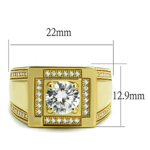 TS552 - Gold 925 Sterling Silver Ring with AAA Grade CZ  in Clear