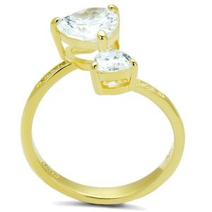 TS555 - Gold 925 Sterling Silver Ring with AAA Grade CZ  in Clear