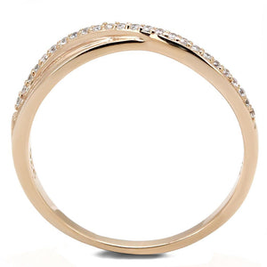 TS591 - Rose Gold 925 Sterling Silver Ring with AAA Grade CZ  in Clear