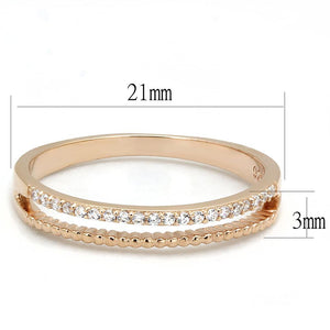 TS592 - Rose Gold 925 Sterling Silver Ring with AAA Grade CZ  in Clear