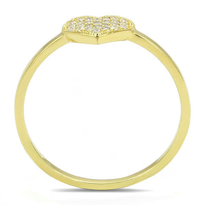 TS596 - Gold 925 Sterling Silver Ring with AAA Grade CZ  in Clear
