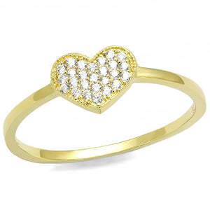 TS596 - Gold 925 Sterling Silver Ring with AAA Grade CZ  in Clear
