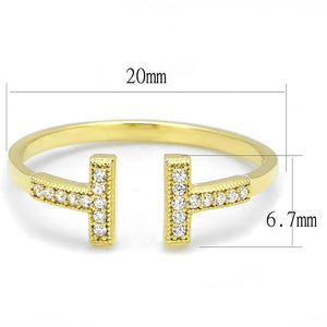TS598 - Gold 925 Sterling Silver Ring with AAA Grade CZ  in Clear