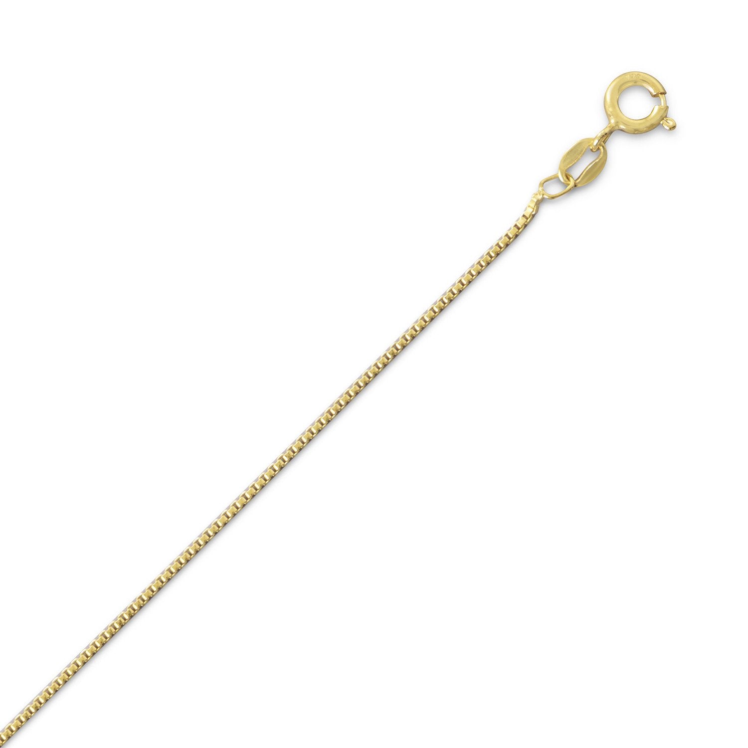 18K Gold Plated Light Box Chain (1mm) - Joyeria Lady
