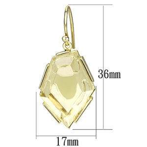 VL066 IP Gold(Ion Plating) Brass Earrings with Synthetic in Clear