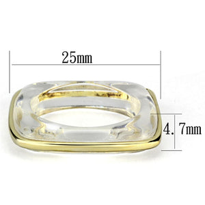 VL081 IP Gold(Ion Plating) Brass Ring with Synthetic in Clear