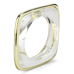 VL081 IP Gold(Ion Plating) Brass Ring with Synthetic in Clear