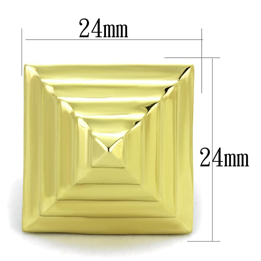 VL119 - IP Gold(Ion Plating) Stainless Steel Ring with No Stone - Joyeria Lady