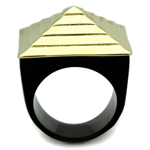 VL119 - IP Gold(Ion Plating) Stainless Steel Ring with No Stone