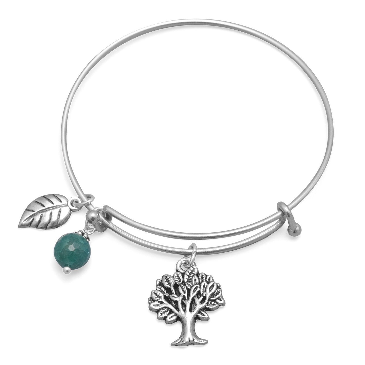Expandable Tree Charm Fashion Bangle Bracelet - Joyeria Lady