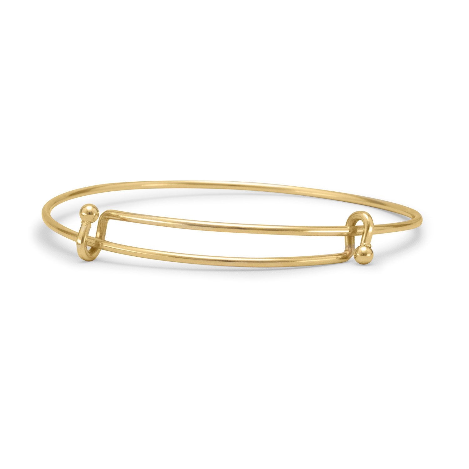 Gold Tone Expandable Wire Fashion Bangle - Joyeria Lady